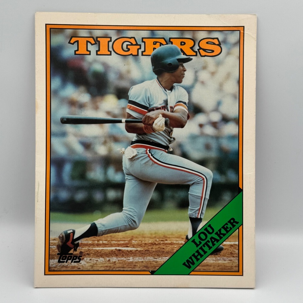 1988 Topps Lou Whitaker Detroit Tigers Sports Shots Folder Duo-Tang